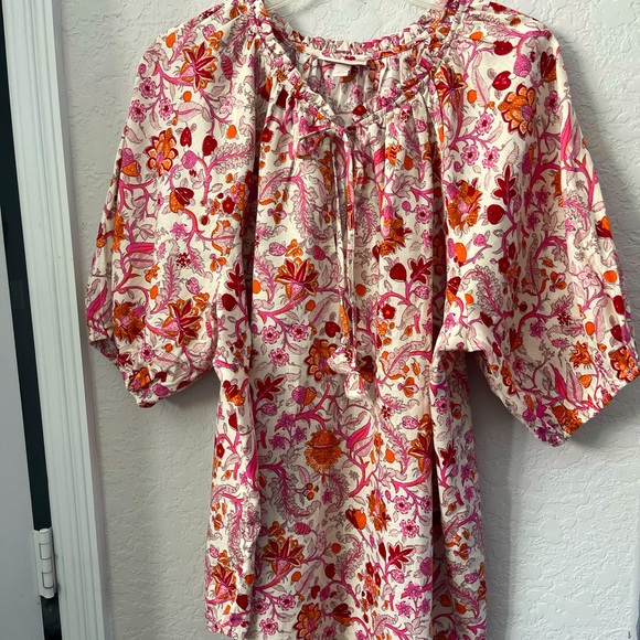 KNOX ROSE Woman’s Multicolored Floral Top/ Blouse Size: XXL Preloved - Picture 1 of 5